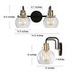 preview thumbnail 7 of 8, Modern 2-Light Black Gold Bathroom Vanity Light Wall Sconce with Clear Glass - 14.5" L x 8" W x 8.5" H