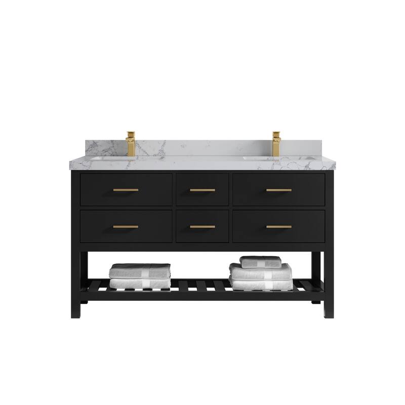 Willow Collections 60 in. W x 22 in. D Parker Double Sink Bathroom Vanity with Countertop