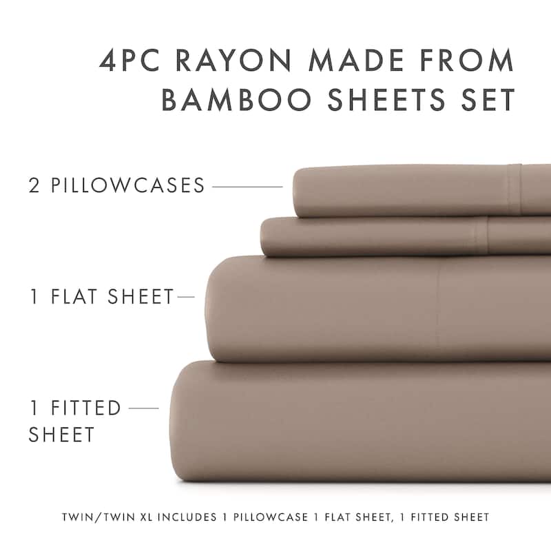 Simply Soft Premium Rayon from Bamboo 4-piece Luxury Bed Sheet Set