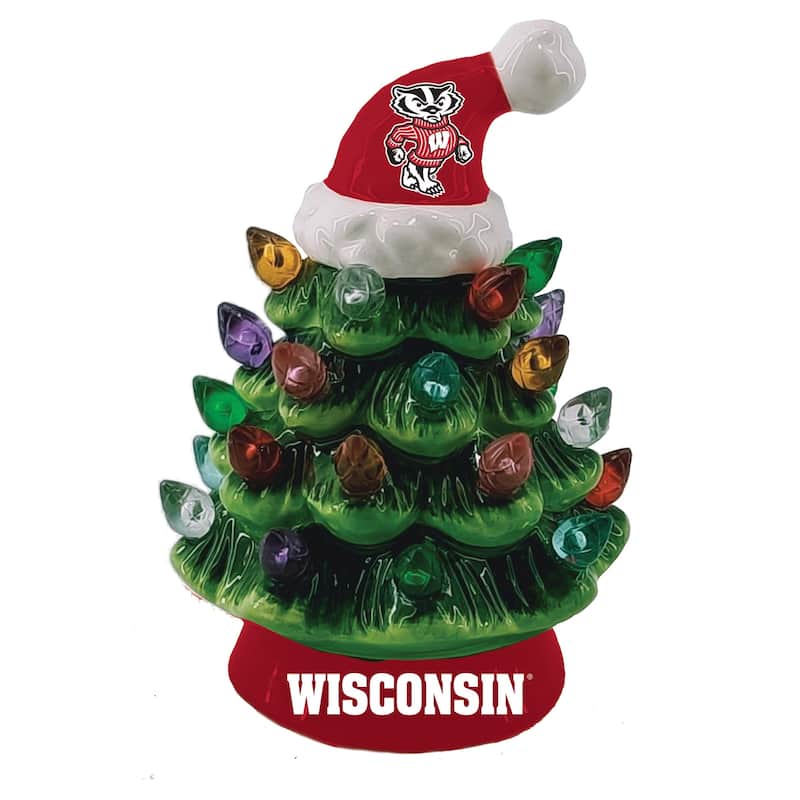 8" LED Ceramic Tabletop Christmas Tree, University of Wisconsin-Madison