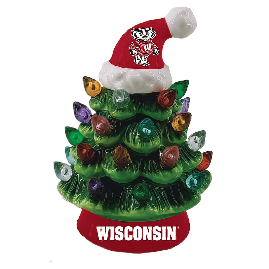 8" LED Ceramic Tabletop Christmas Tree, University of Wisconsin-Madison