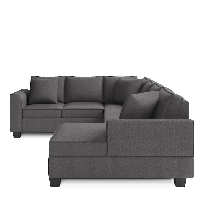 110*86" Sectional Sofa Upholstered Modern English Arm Classic U-shaped Sofa 3 Pillows Included