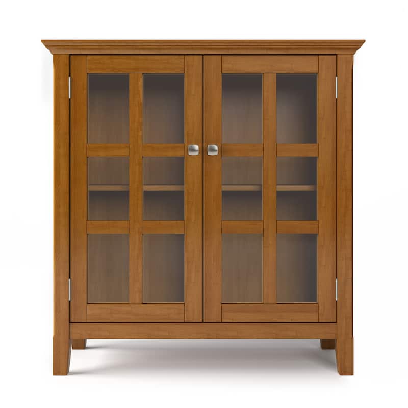 WYNDENHALL Normandy SOLID WOOD 35 inch Wide Transitional Low Storage Cabinet - 35"w x 15.5"d x 36" h