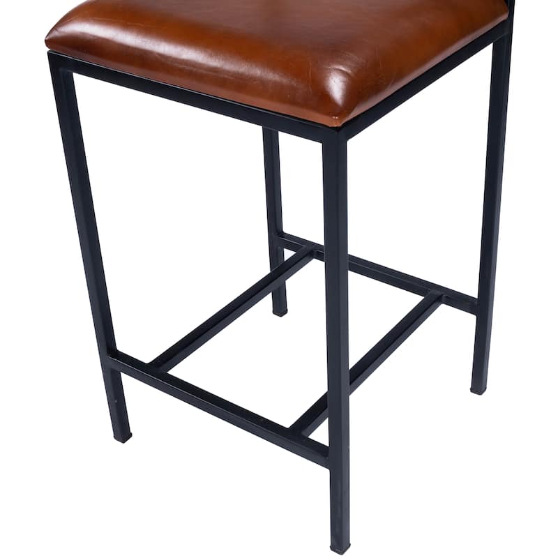 Lazarus Leather & Metal 27" Counter Stool