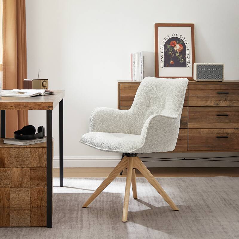 Art Leon Swivel Wood Accent Arm Chair