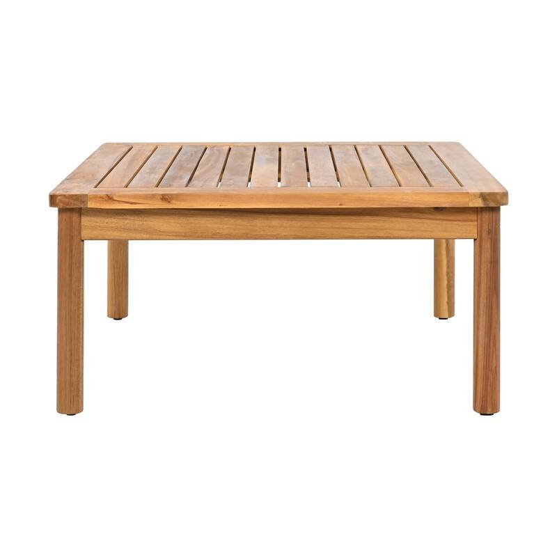 Outdoor 5-piece Acacia Wood and Rope Patio Sofa Set - 26.75in. W X75.50in.DX27.00in. H