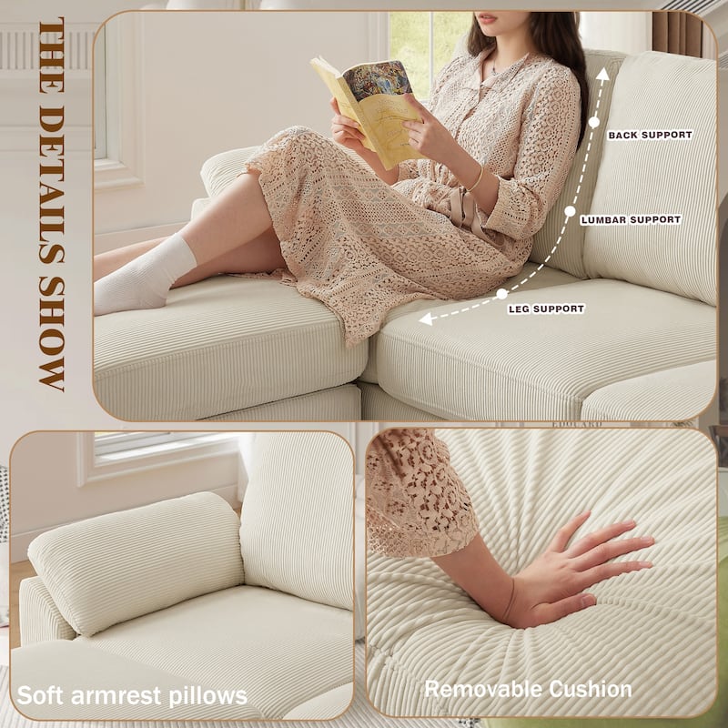 4-Piece Living Room Sectional Sofa Set with Loveseat and Chair