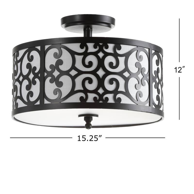 Stella 15" Metal LED Semi-Flush Mount, Oil Rubbed Bronze by JONATHAN Y