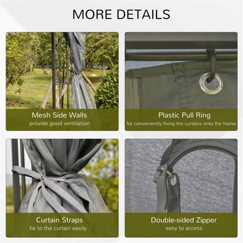 Polyester Steel Outdoor Gazebo with Shelves and Netting