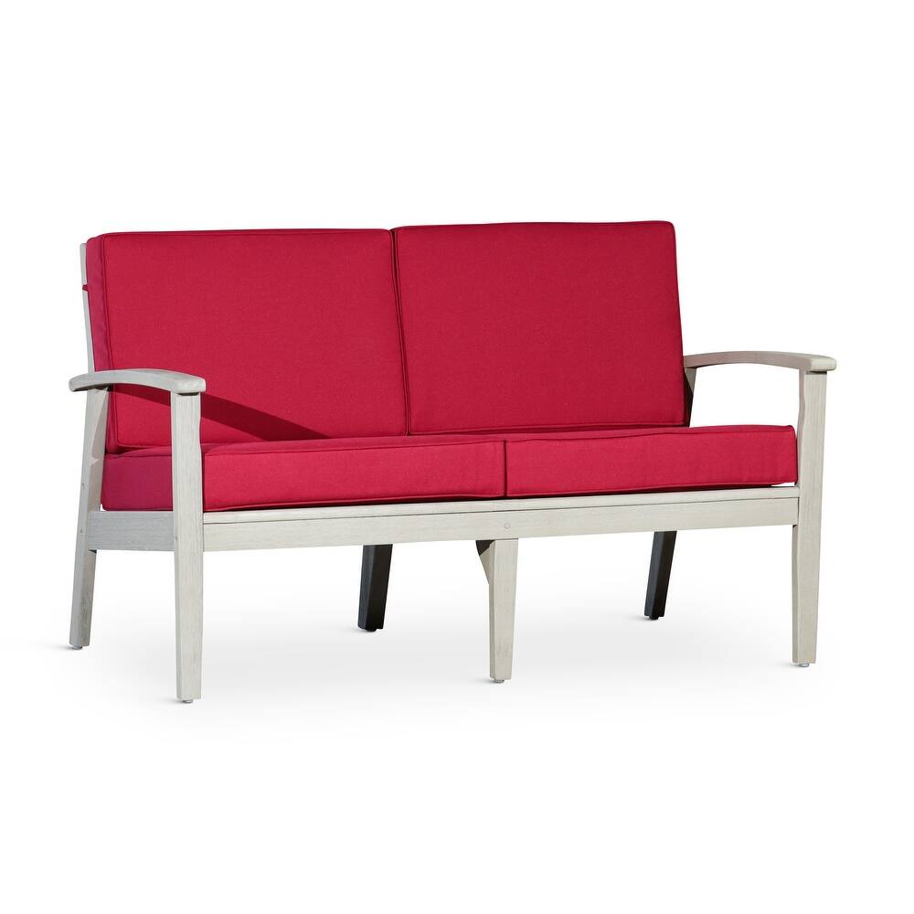 DTY Outdoor Living Longs Peak Eucalyptus Loveseat with Cushions
