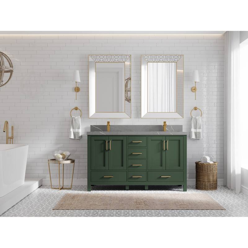 Willow Collections 60 in. W x 22 in. D Malibu Double Sink Bathroom Vanity with Countertop