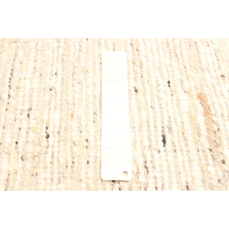 ECARPETGALLERY Braid weave Sienna Beige, Cream Wool Rug - 5'0 x 7'11