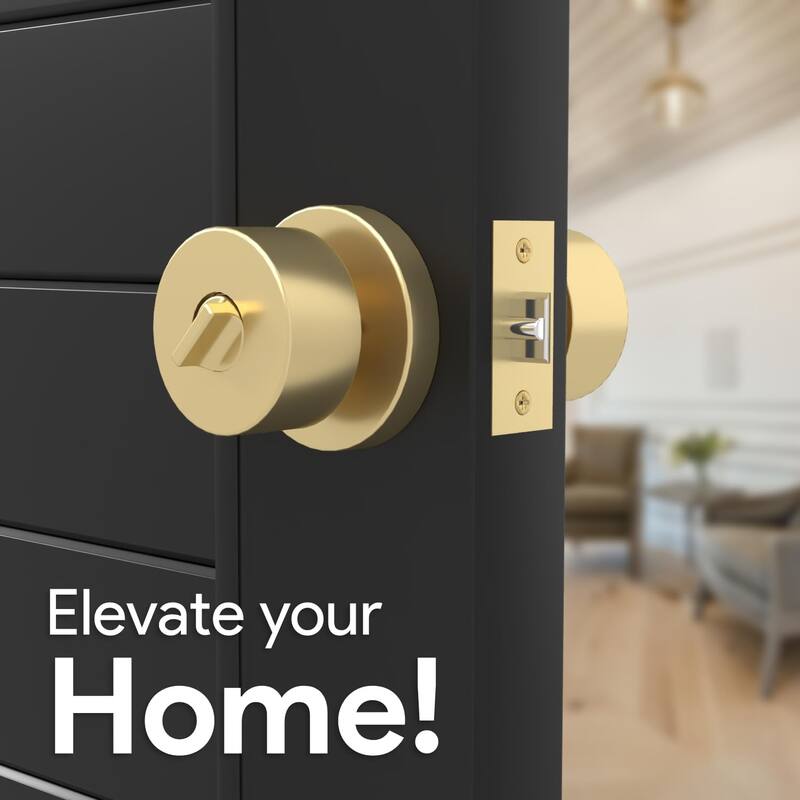 Mega Handles BUENA Entry Door Knob | Secure Lockset | Reversible Design | Heavy-Duty Zinc | Fits Left and Right-Handed Doors