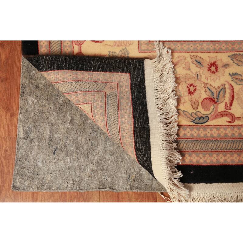 Hand Knotted Oriental 100% Wool Carpet Traditional All-Over Black Aubusson Area Rug - 17' 11'' X 11' 11''