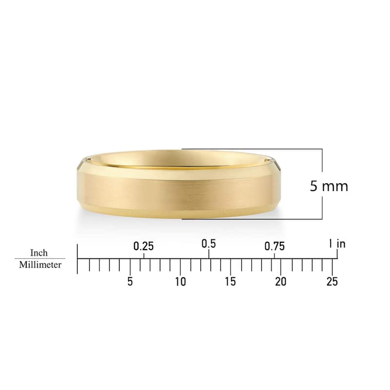 Clover Yellow Gold Beveled Edge Wedding Band