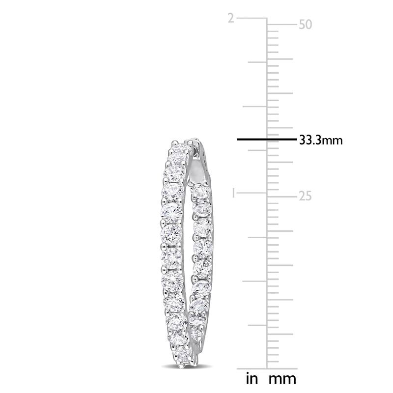 Miadora 6 7/8ct TGW Created White Sapphire Hoop Earrings Silver