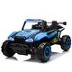 preview thumbnail 1 of 98, Two-Seater Kids Ride-On Electric Police Car 24V with 2.4G Remote Control, Music, and Safety Features Blue