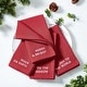 preview thumbnail 2 of 14, Joyful Sentiment Christmas/Holiday Embroidered Napkins, Set of 4 - 17x17 Cranberry