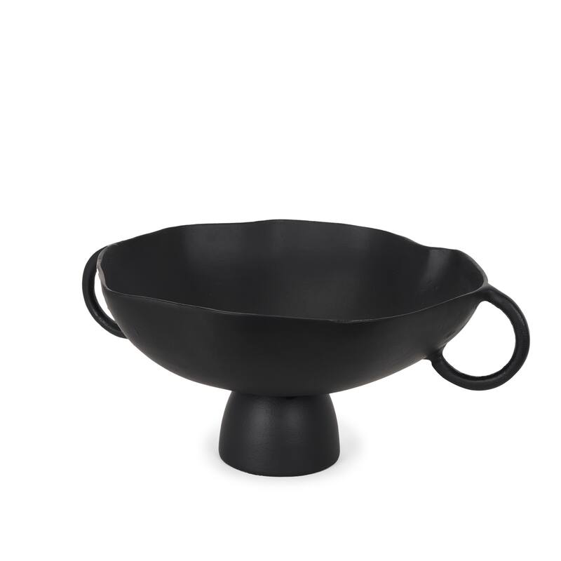 Radka Large Matte Black Metal Decorative Bowl - 15.75 x 19.69 x 8.25