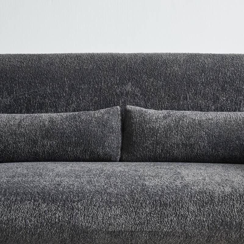 Stylish Velvet 2 Seat Sofa Accent Sofa with Lumbar Pillow, Loveseat Sofa Couch with Wood Frame for Living Room