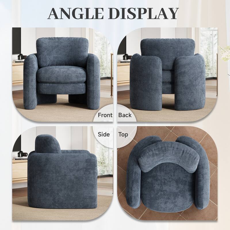 Accent Chairs, Living Room Chairs Upholstered Barrel Armchair for Living Room