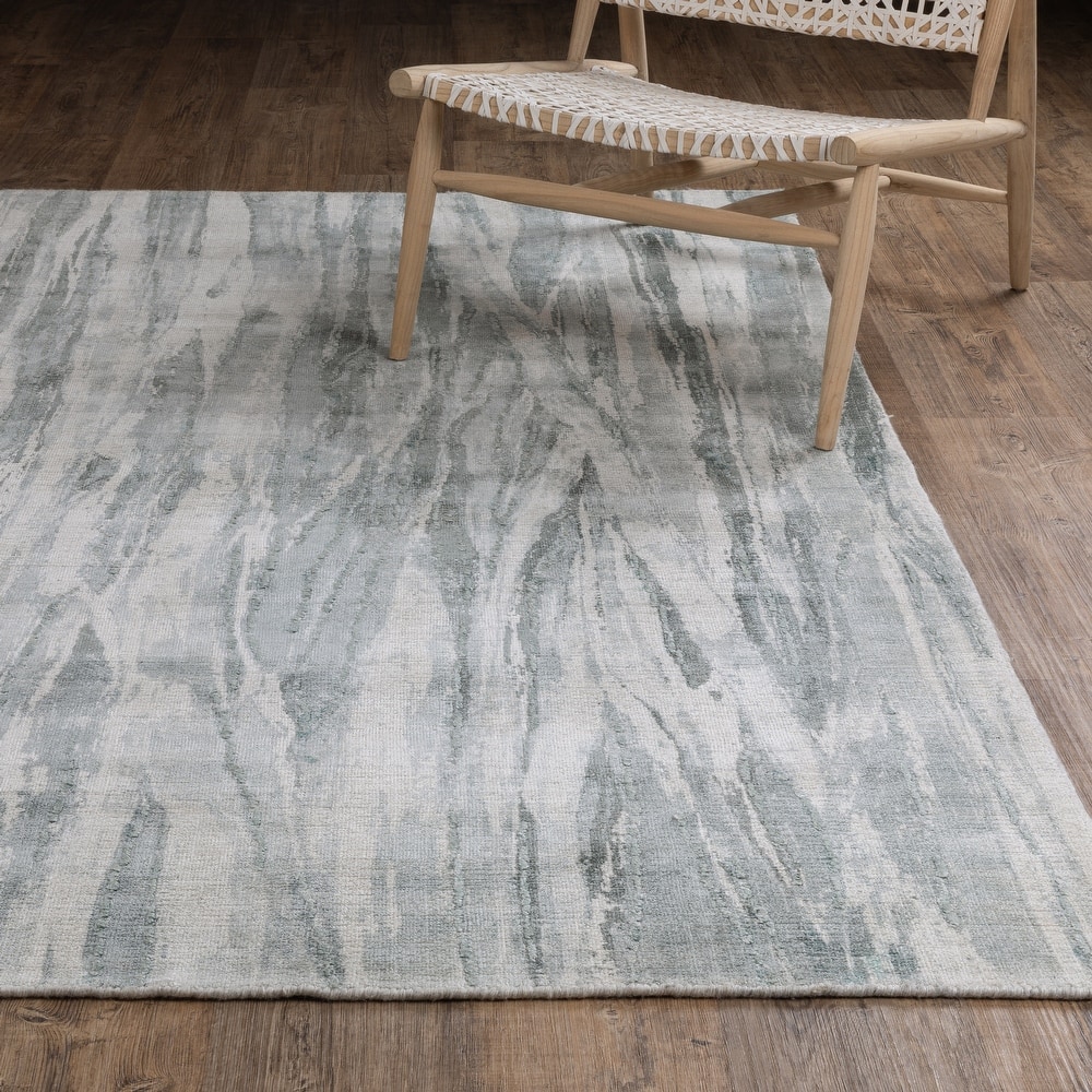 Cameryn Textural Distressed Abstract Green/ Ivory Area Rug