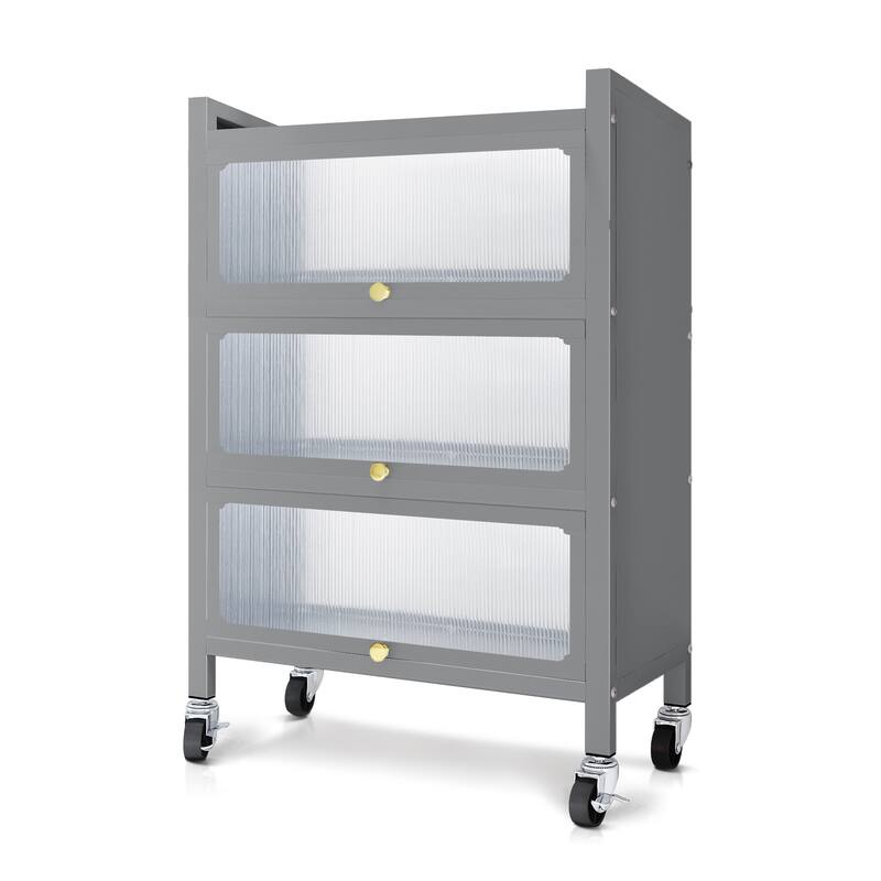 MEGA CASA 4 - Layer Steel Accent Cabinet with Door - N/A - Grey