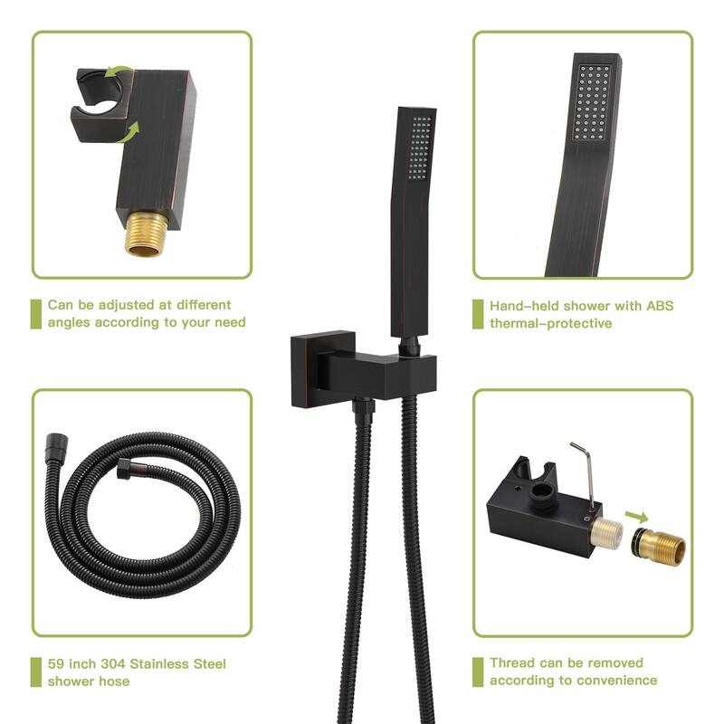 Minimalist Wall Mounted Dual Shower Head Shower Set