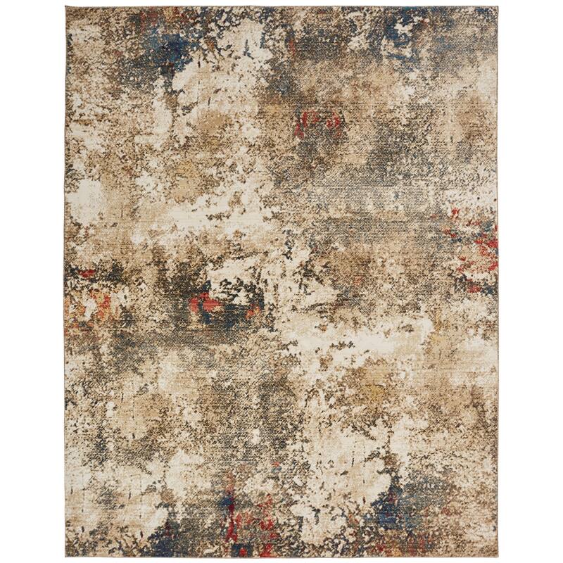 Porch & Den Hodes Distressed Sand Tones Geometric Area Rug