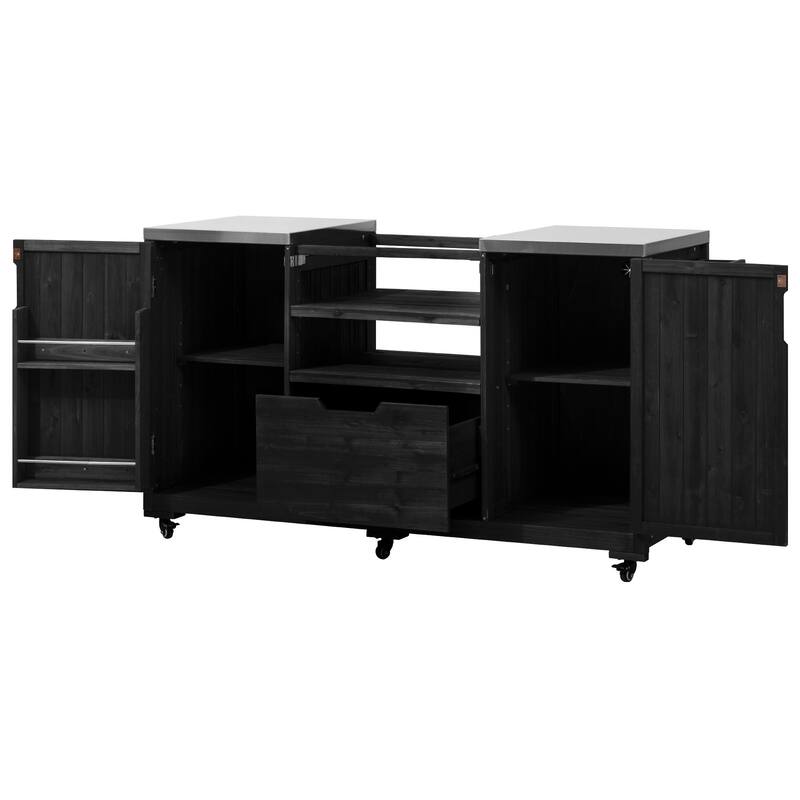 66.5" Outdoor Kitchen Island for Big Green Egg Grills with Drawer