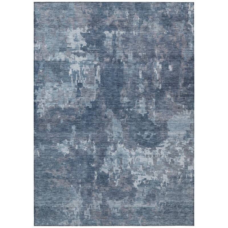 Machine Washable Indoor/ Outdoor Ombre Abstract Chantille Rug