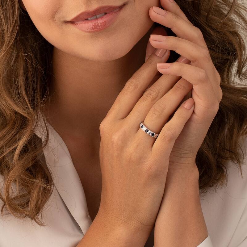 Sterling Silver 0.75 ct Created Sapphire Stackable Ring