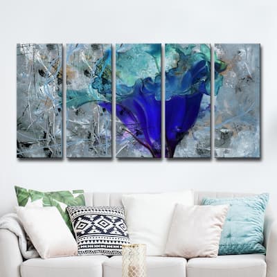 'Painted Petals LX' 5-Pc Wrapped Canvas Floral Wall Art Set
