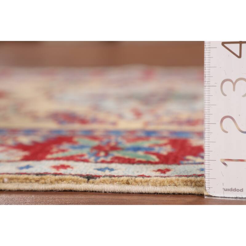 Geometric Kazak Accent Rug Handmade Traditional Wool Carpet - 3'3" x 5'1"