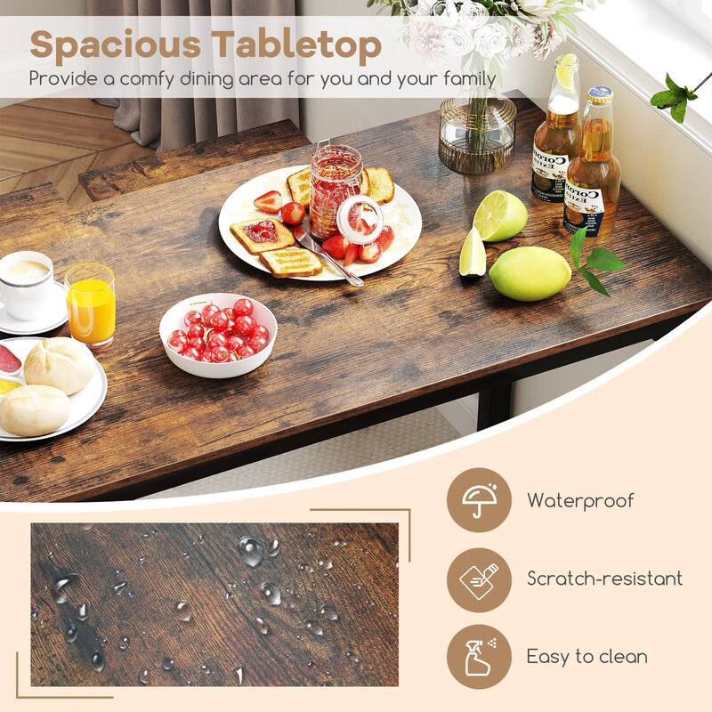 4 Piece Dining Table Set with Bench and Stools for Small Kitchen - 47.5" x 24" x 29.5"