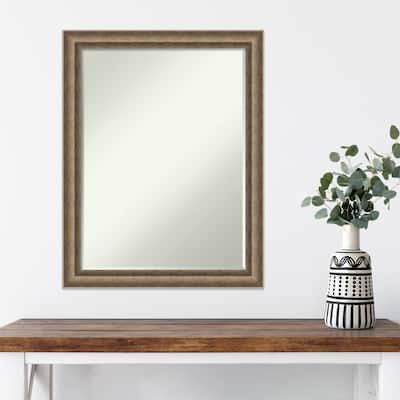 Angled Half-Inch-Bevel Wood Framed Wall Mirror - Glass Size 18x24