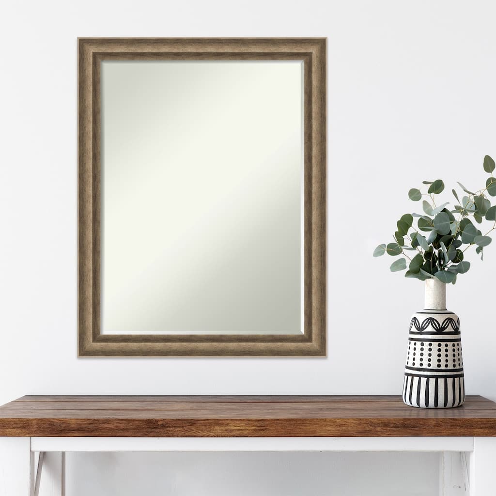 Angled Half-Inch-Bevel Wood Framed Wall Mirror - Glass Size 18x24