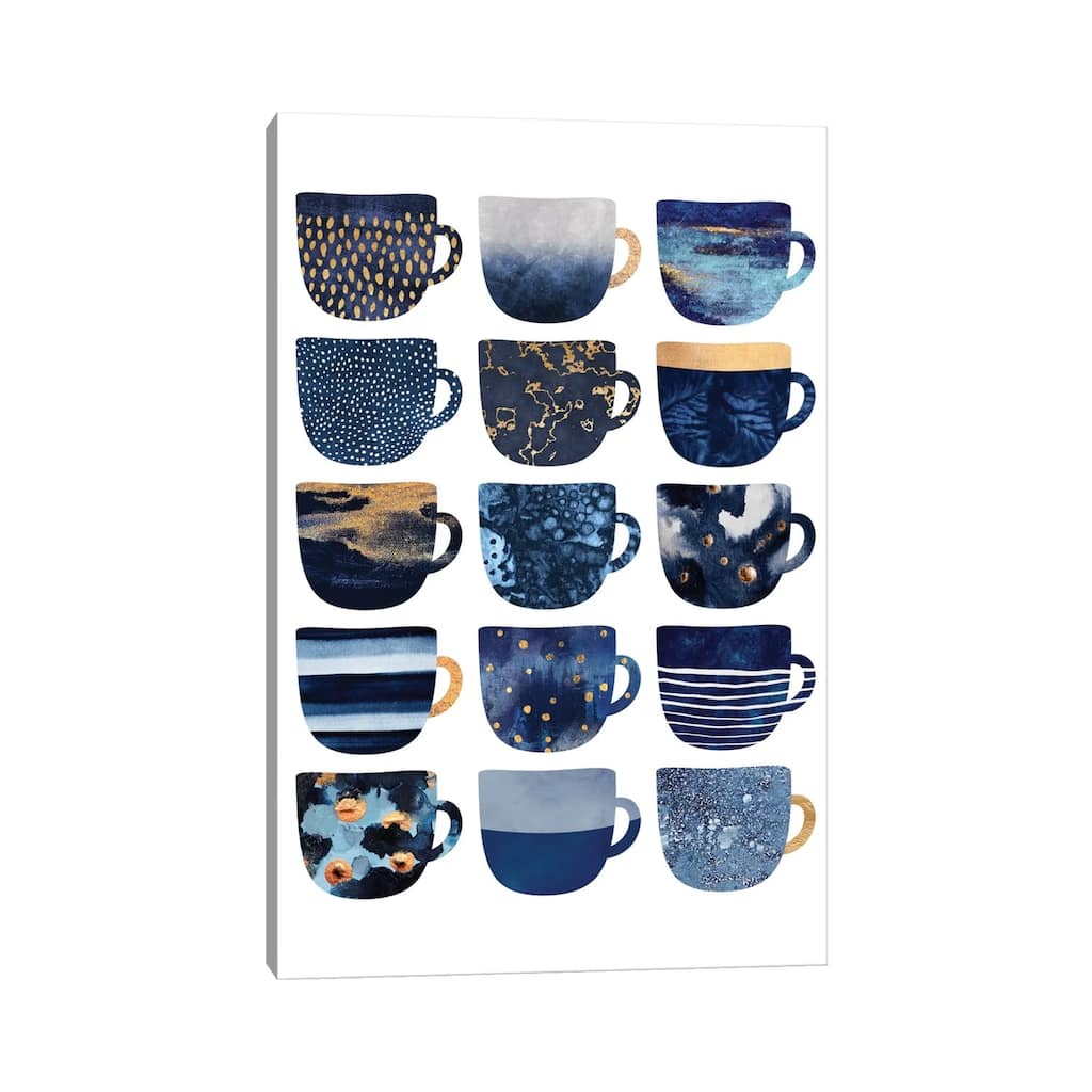 iCanvas "Pretty Blue Coffee Cups I" by Elisabeth Fredriksson Canvas Print