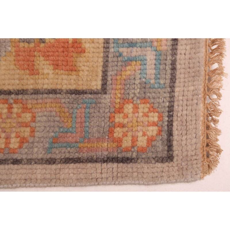 ECARPETGALLERY Hand-knotted Modern Oushak Light Grey Wool Rug - 8'11 x 11'11