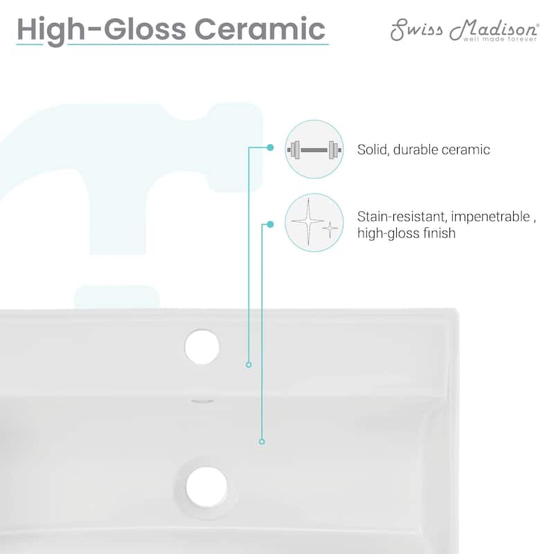 Claire 22" Wall-Mount Bathroom Sink with Towel Bar