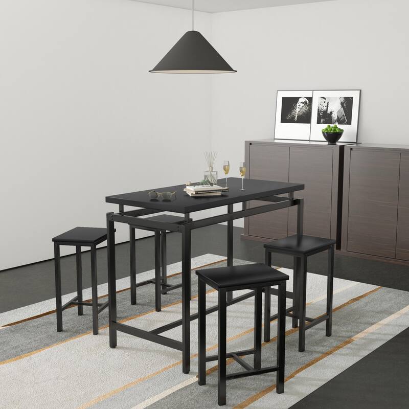 Mieres Modern Farmhouse Counter Height Pub 5-piece Dining Set