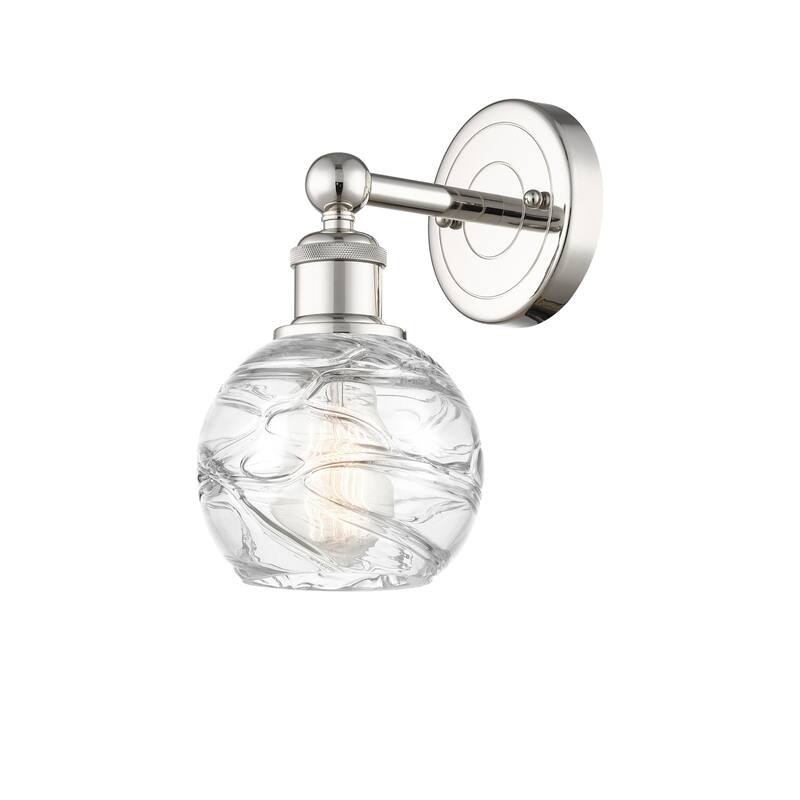 Innovations Lighting 616-1W-11-6 Athens Deco Swirl Sconce Athens Deco - Polished Nickel / Clear Deco Swirl