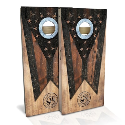 Ohio Flag Rustic Outdoor Cornhole Board Set