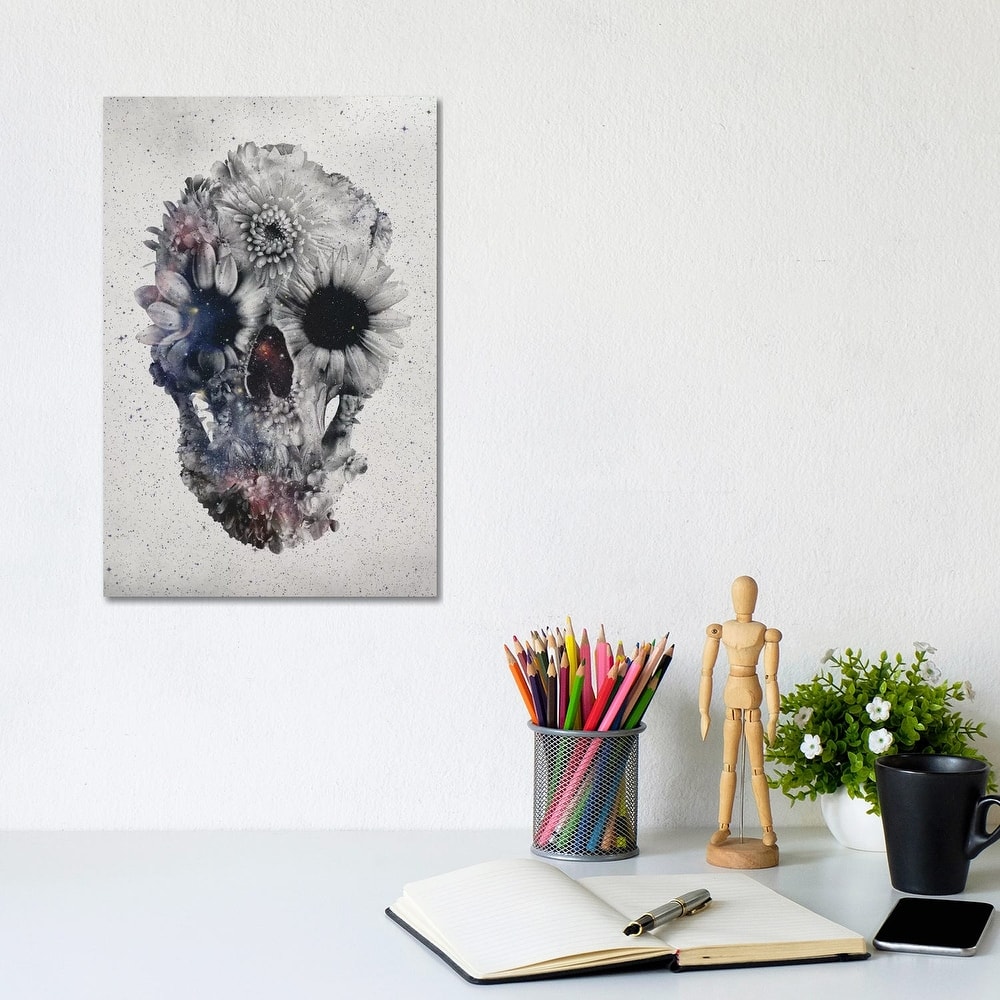 iCanvas "Floral Skull #2" by Ali Gulec Canvas Print