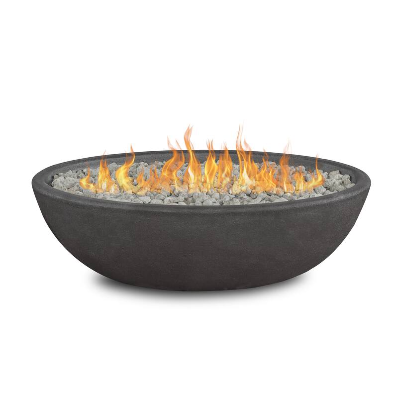 Riverside 48" Oval Propane Fire Bowl in Shale by Real Flame
