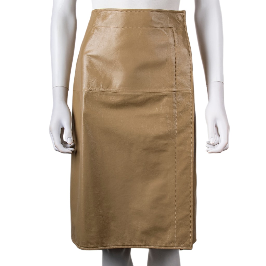 Bottega Veneta Shiny Leather Skirt