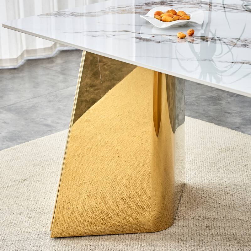 Dining Room Dining Table with Stainless Steel Butterfly Legs Office Table Accent Table Computer Table