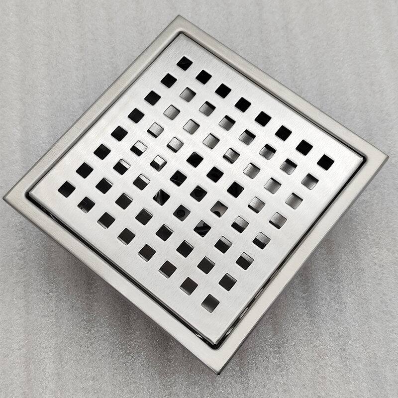 Oceanic Linear Shower Drain, Marine-grade 316 Stainless Steel, Grid Cover with Hair Strainer