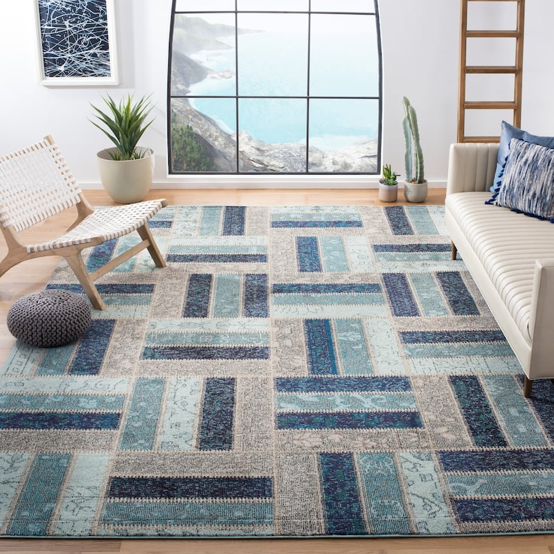 SAFAVIEH Monaco Richarde Boho Geometric Rug - 8' x 11' - Grey/Blue