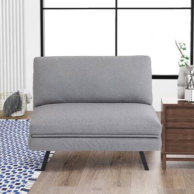 Sofa Bed, Folding Convertible Sleeper Chair, Lazy Floor Chair, 5 Adjustable Position, Armless Design